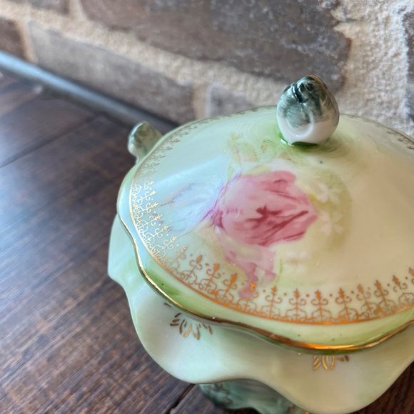 Nippon tea set vintage tea set Handpainted tea set Japan Nippon set pink green - Picture 12 of 16